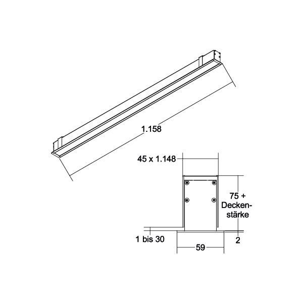 LED-Einbauprofil BIRO40 77003074