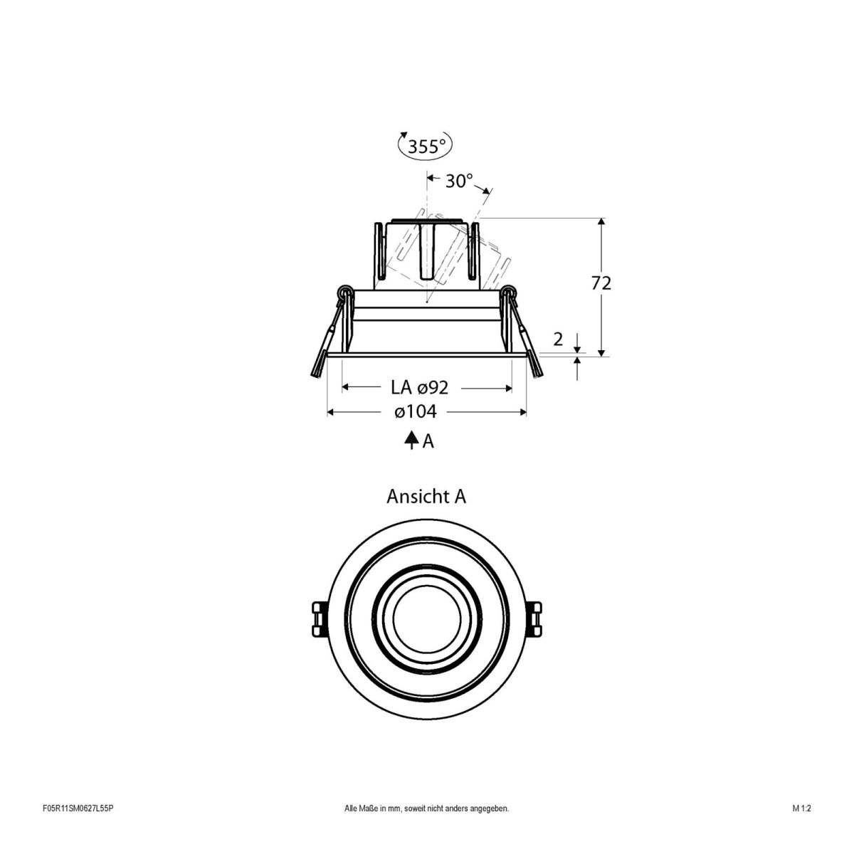 LED-Einbauleuchte modular F05R11SM0627L55P