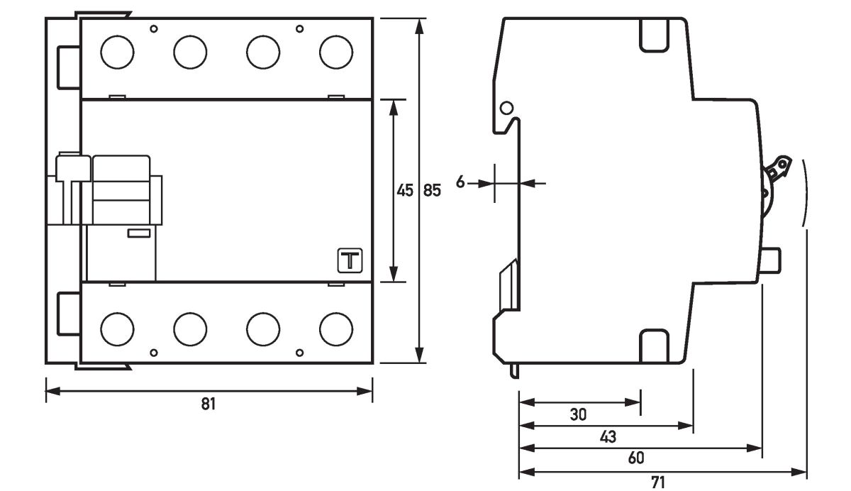 FI-Schutzschalter DFS4 4-polig 25A 30mA Typ B SK 09124861