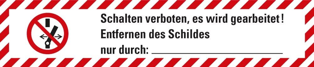 Wartungsaufkleber Schalten verboten Piktogramm Schalten verboten nach weiß Folie selbstklebend 70 x 15 mm 10 St./Bogen