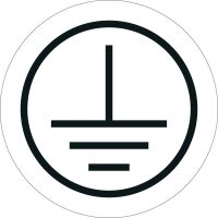 Leiterkennzeichen Schutzleiter S weiß-schwarz Folie mit Oberflächenschutz d=12,5 mm 12 St./Bogen