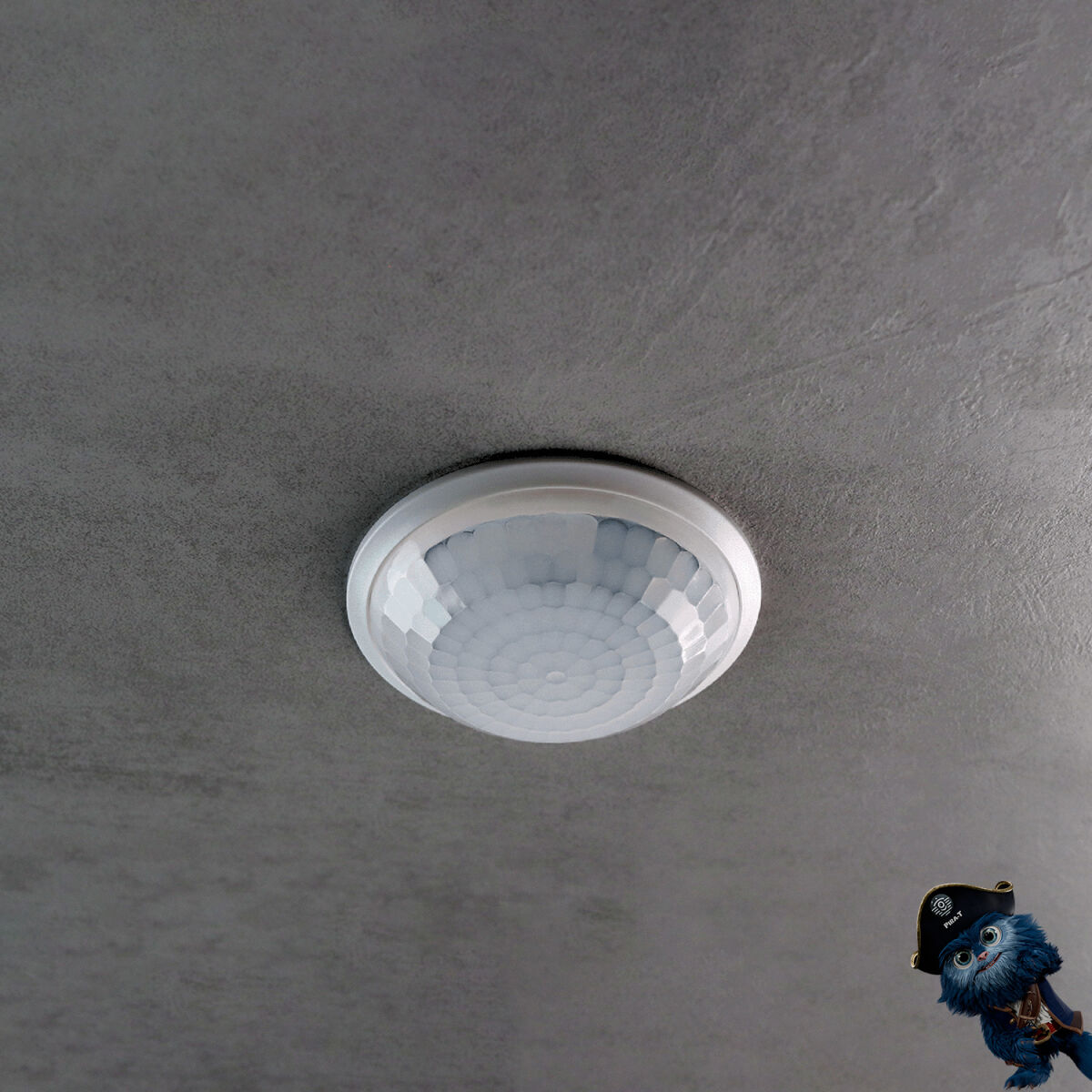 Theben PIRA T8 DE Präsenz-/Bewegungsmelder Decke innen, 360° rund, max. 8 m, 200 W LED, weiß 1030200