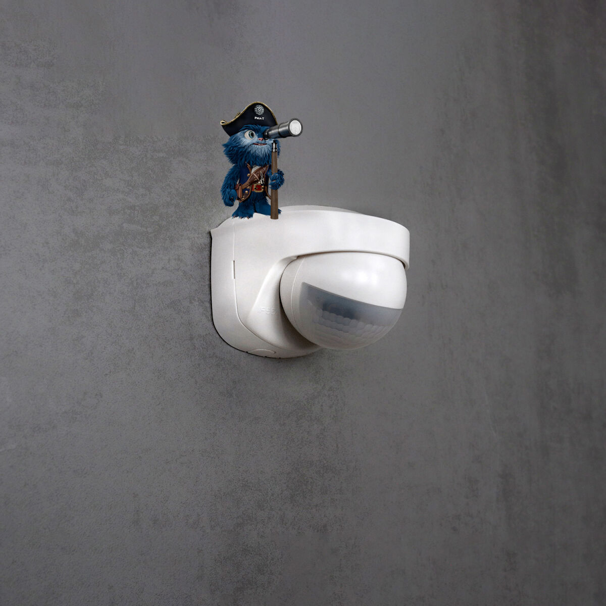 Theben PIRA TO AP Bewegungsmelder Wand außen, 180° halbrund, max. 10 m, Exit-On, 200 W LED 1030206