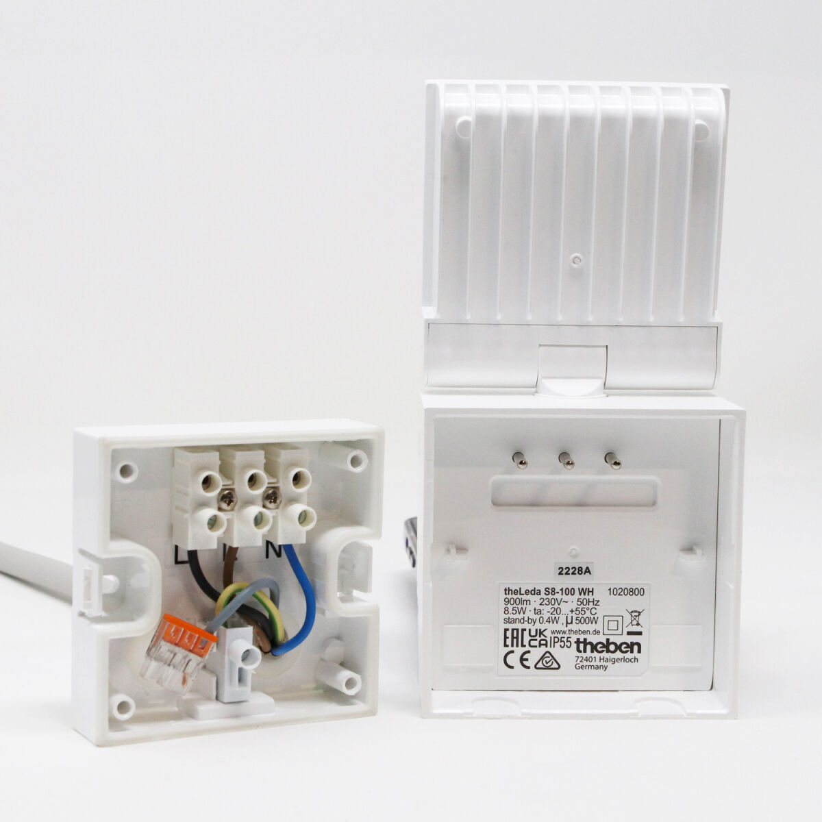 Theben theLeda S8-100 WH LED-Strahler dreh-/schwenkbar, Bewegungsmelder, 4000 K neutralweiß 1020800