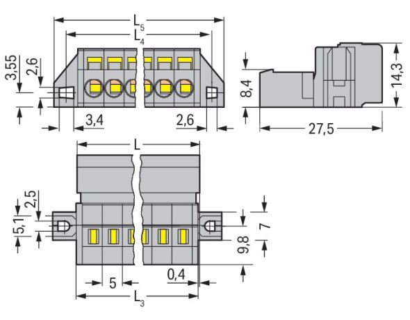 1-Leiter-Stiftleiste 231-624/019-000