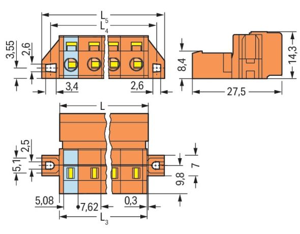1-Leiter-Stiftleiste 731-636/019-000
