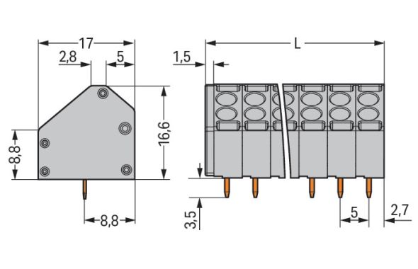2-Leiter-Leiterplattenkle. 816-104