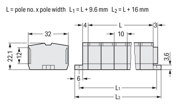 4-Leiter-Klemmenleiste 264-240