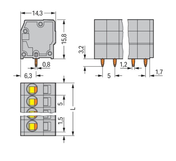 Leiterplattenklemme 739-115