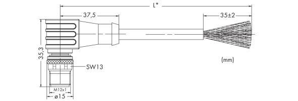 PROFIBUS-Leitung M12B-St. 756-1104/060-200