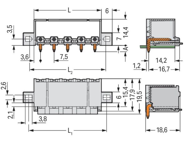 THR-Stiftleiste Lötstift 2092-3425/205-000