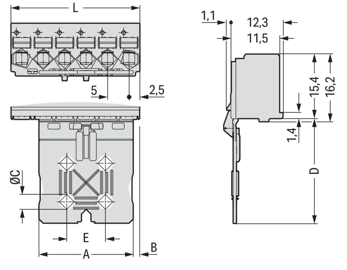 1-Leiter-Federleiste 2092-1104/002-000