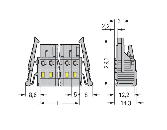 1-Leiter-Federleiste 231-108/037-000