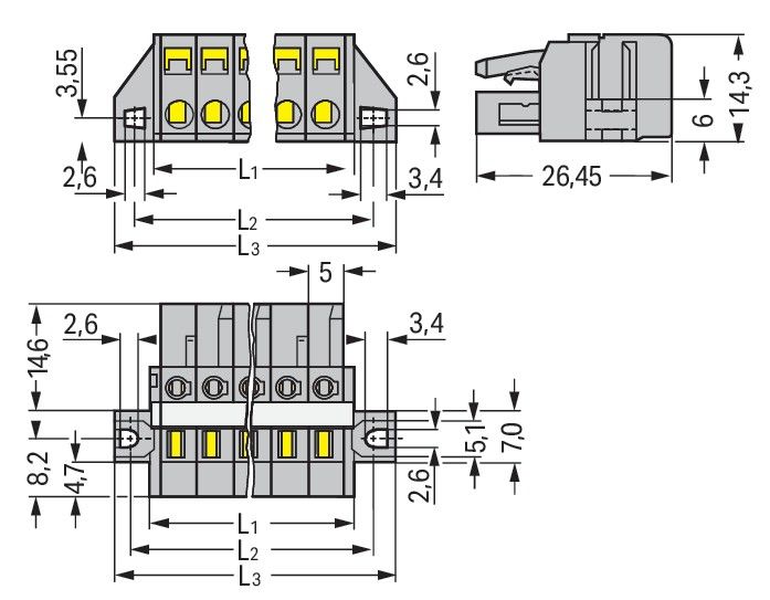 1-Leiter-Federleiste 231-110/027-000