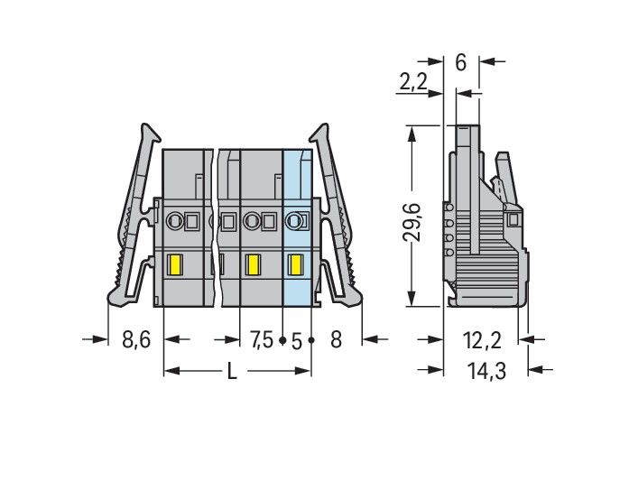 1-Leiter-Federleiste 231-203/037-000