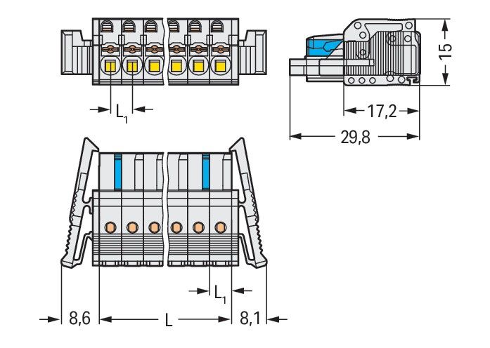 1-Leiter-Federleiste 2721-114/037-000