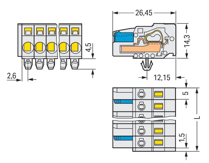 1-Leiter-Federleiste 721-114/008-000/037-