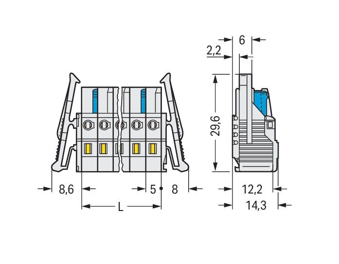 1-Leiter-Federleiste 721-116/037-000