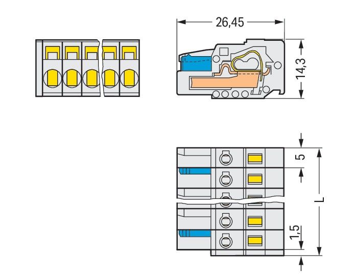 1-Leiter-Federleiste 721-120/026-000