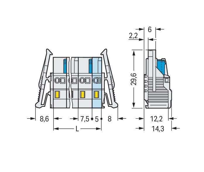 1-Leiter-Federleiste 721-202/037-000