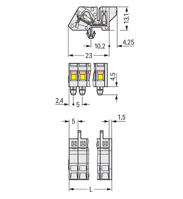 1-Leiter Federleiste 721-313/008-000