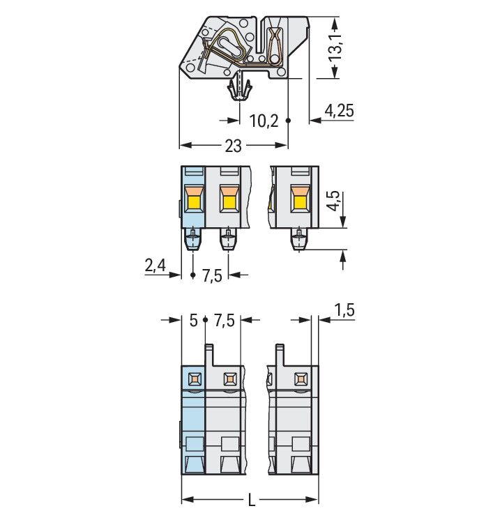 1-Leiter Federleiste 721-341/008-000