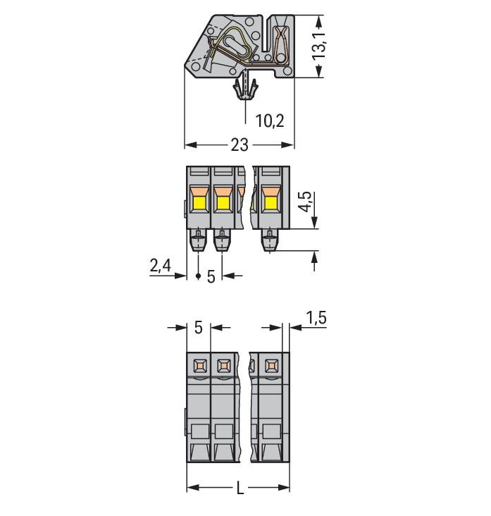 1-Leiter Federleiste 731-518/008-000