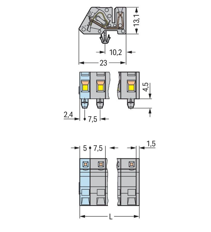 1-Leiter Federleiste 731-536/008-000