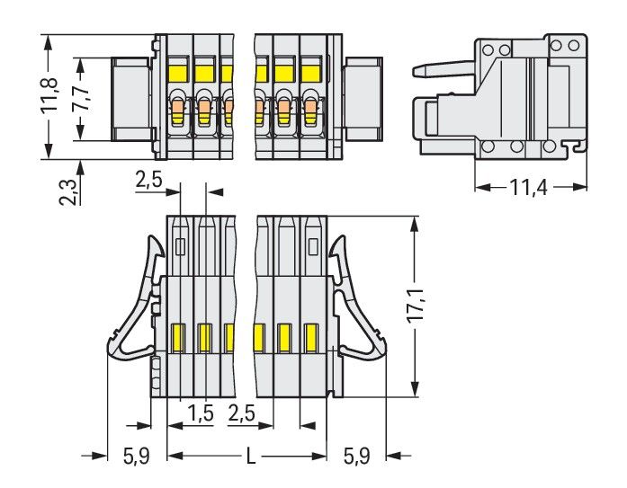 1-Leiter-Federleiste 733-109/037-000