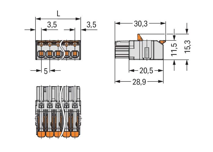 1-Leiter-Federleiste,Hebel 2721-1108/326-000