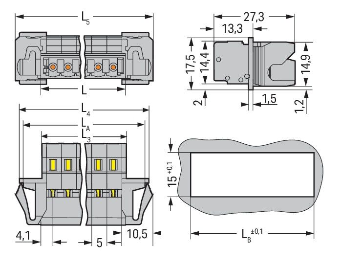 1-Leiter-Stiftleiste 231-611/114-000