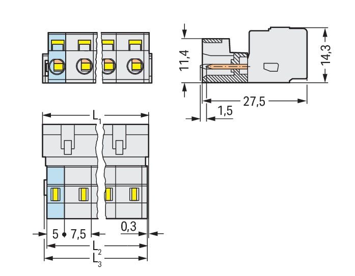 1-Leiter-Stiftleiste 723-602
