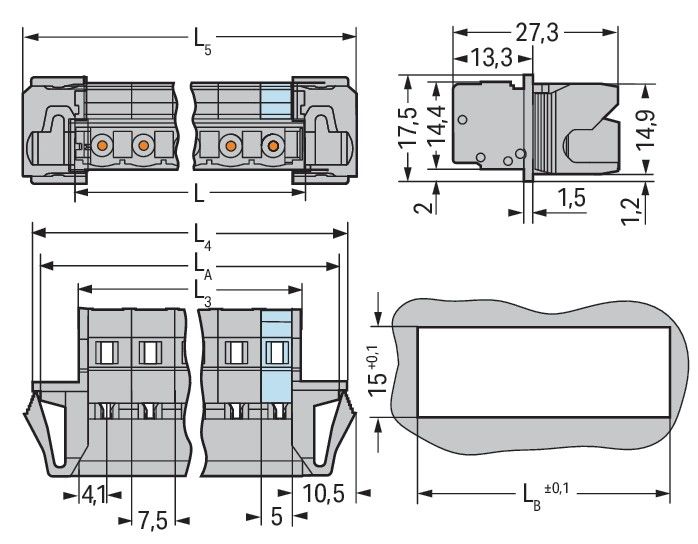 1-Leiter-Stiftleiste 731-608/114-000