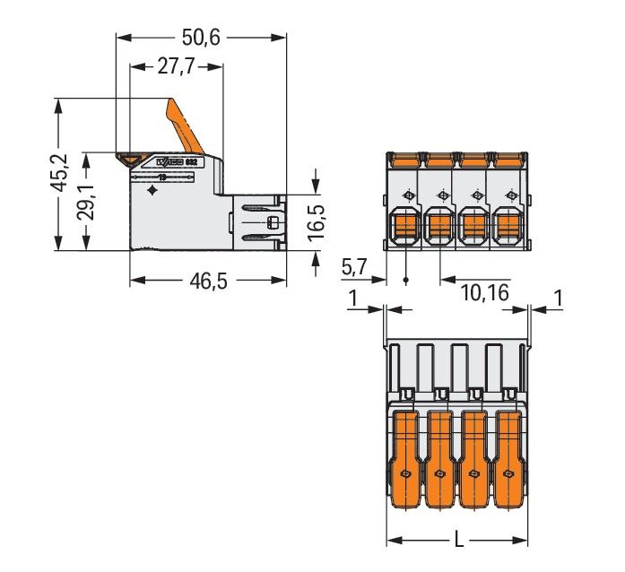 1-Leiter-Stiftleiste 832-1203/000-9034