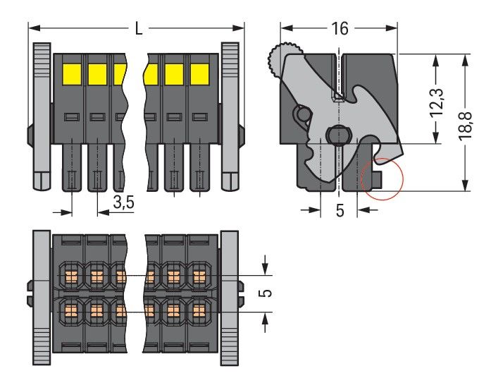 1-LeiterFederleiste2reihig 713-1104/037-000