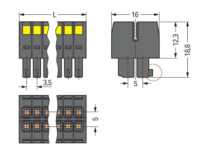 1-LeiterFederleiste2reihig 713-1110/000-9037