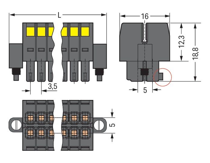 1-LeiterFederleiste2reihig 713-1117/107-000