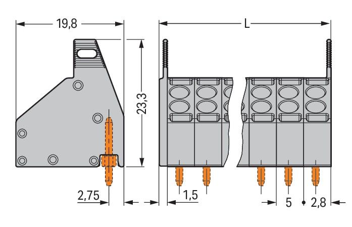 2-Leiter-Federleiste 806-208