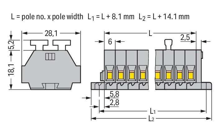 2-Leiter-Klemmenleiste 261-112/341-000
