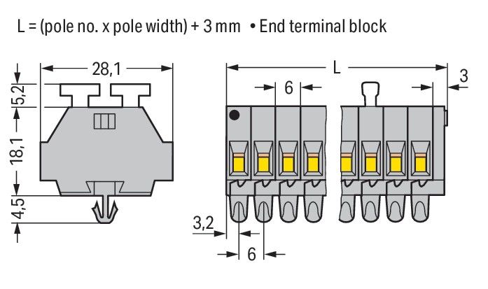2-Leiter-Klemmenleiste 261-153/341-000