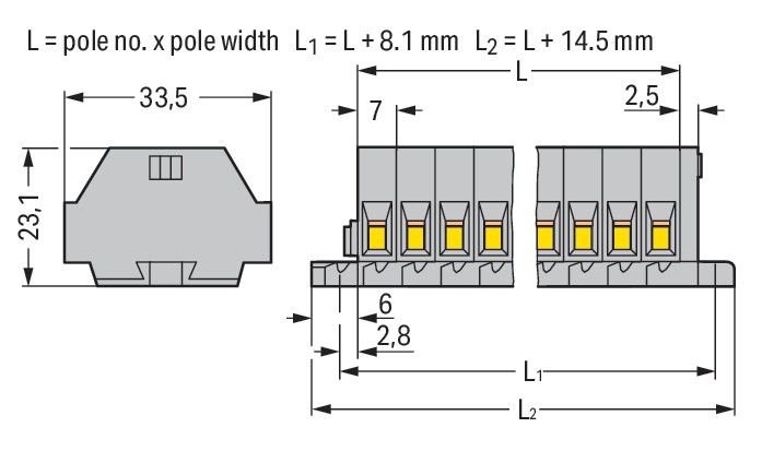 2-Leiter-Klemmenleiste 262-105