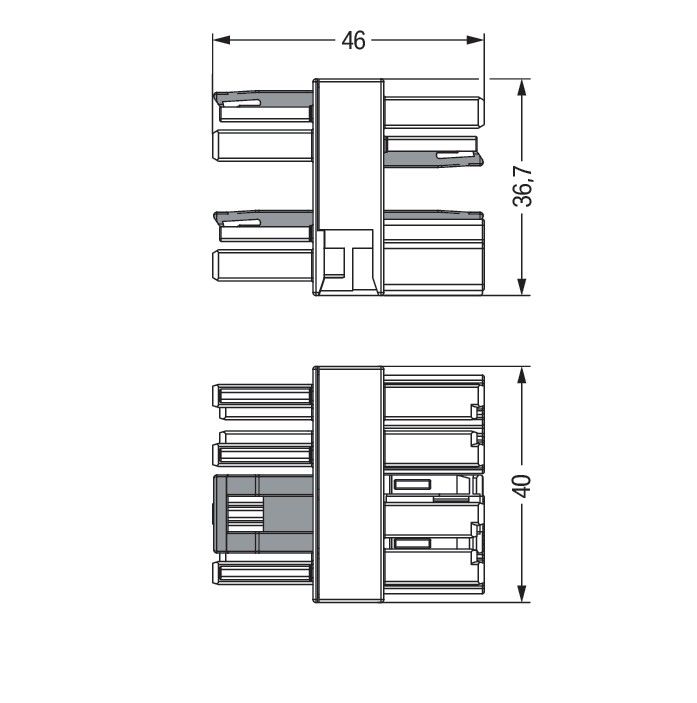 3-fach-Verteiler 4-polig 770-1734