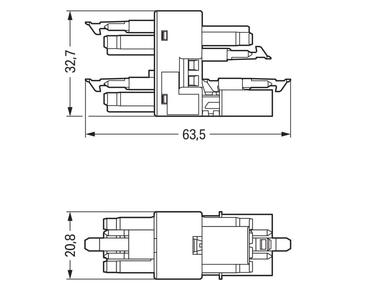 3-fach-Verteiler 4-polig 890-1735