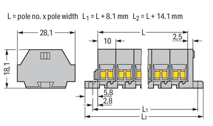 4-Leiter-Klemmenleiste 261-206