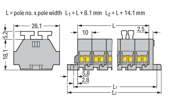 4-Leiter-Klemmenleiste 261-209/342-000