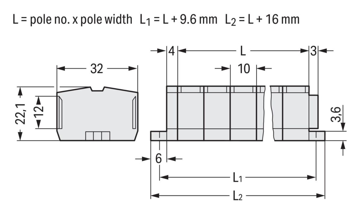 4-Leiter-Klemmenleiste 264-232