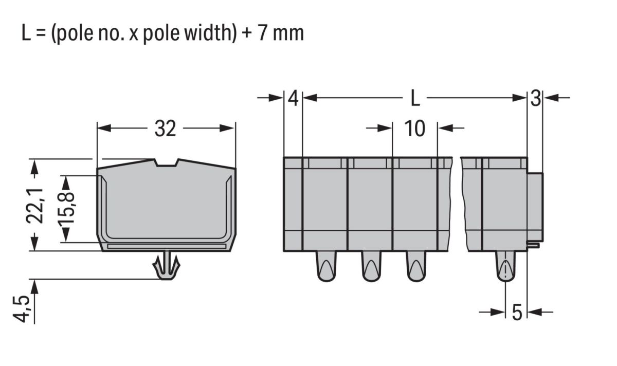 4-Leiter-Klemmenleiste 264-256