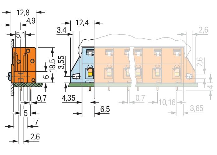 Anreihbar.Leiterplattenkl. 741-915