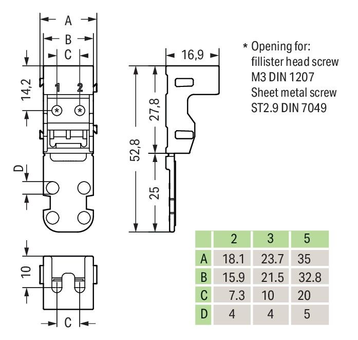Befestigungsadapter 221-502/000-004