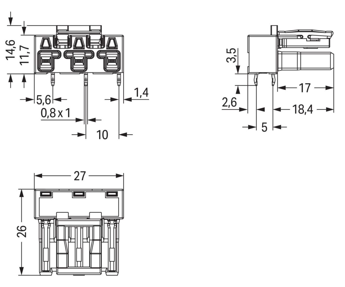 Buchse für Leiterplatten 770-843/011-000/060-